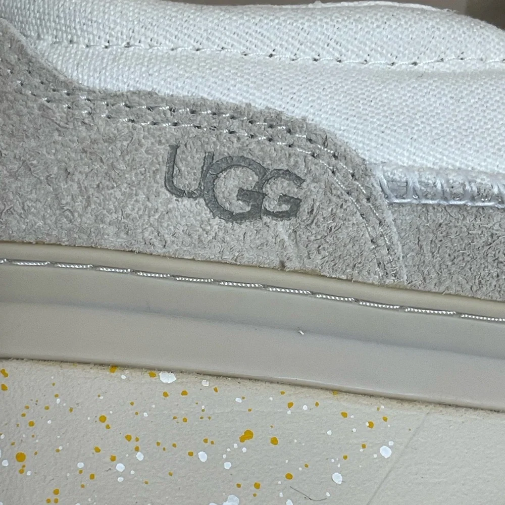 Ugg Marin Slip On Platform  Cream Canvas Shoes size‎ 9.5